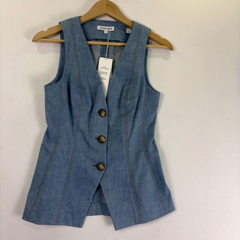 Veronica Beard Light Blue Denim Vest